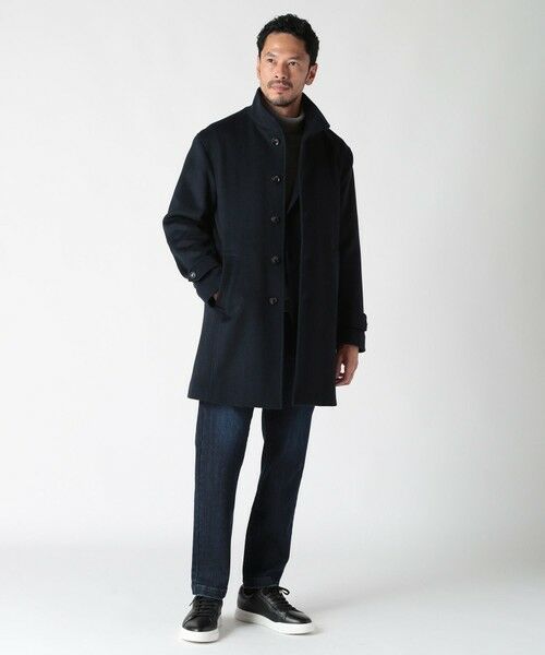 MEN'S BIGI / メンズビギ ステンカラーコート | スーパー140ウールビーバーヘリンボーンコート | 詳細22