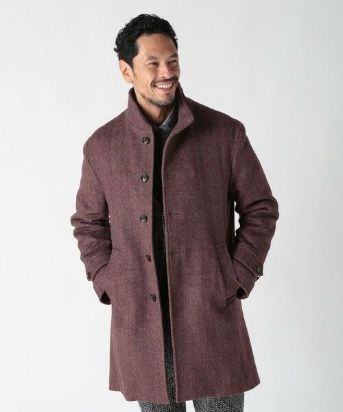 MEN'S BIGI / メンズビギ ステンカラーコート | スーパー140ウールビーバーヘリンボーンコート | 詳細24