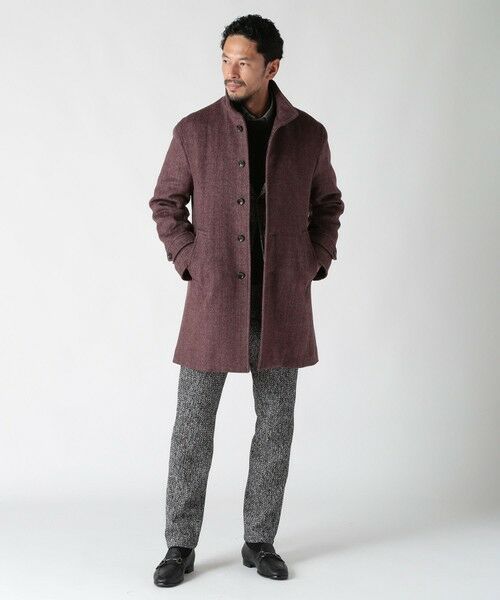 MEN'S BIGI / メンズビギ ステンカラーコート | スーパー140ウールビーバーヘリンボーンコート | 詳細25