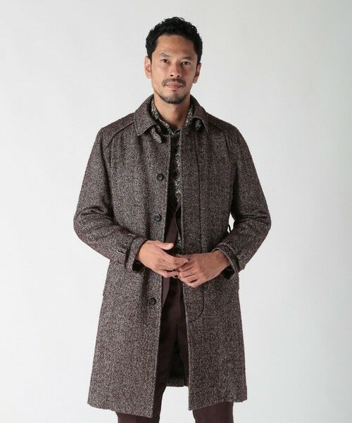 MEN'S BIGI / メンズビギ ステンカラーコート | トライスピンループツイードトレンチコート | 詳細3