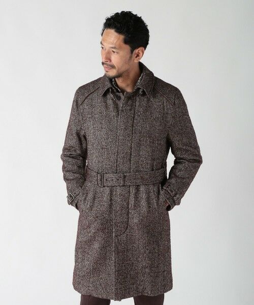 MEN'S BIGI / メンズビギ ステンカラーコート | トライスピンループツイードトレンチコート | 詳細6