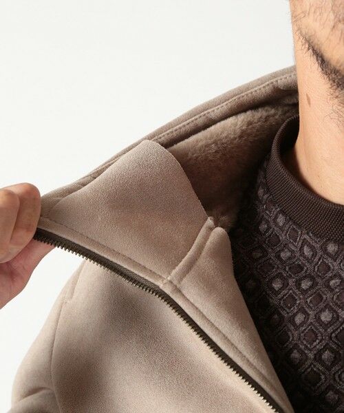 MEN'S BIGI / メンズビギ スウェット | テックレザームートンパーカー | 詳細8