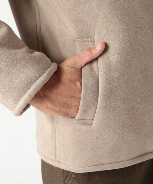 MEN'S BIGI / メンズビギ スウェット | テックレザームートンパーカー | 詳細11