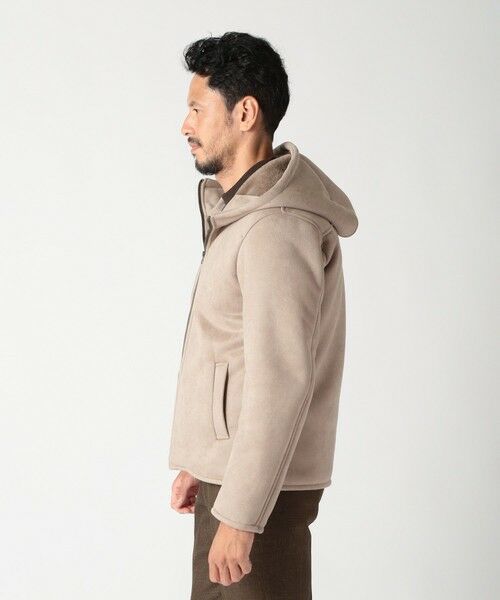 MEN'S BIGI / メンズビギ スウェット | テックレザームートンパーカー | 詳細4