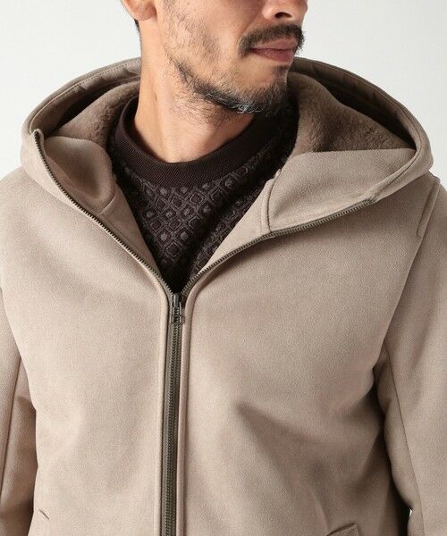 MEN'S BIGI / メンズビギ スウェット | テックレザームートンパーカー | 詳細6