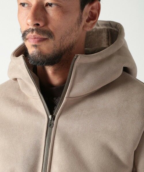 MEN'S BIGI / メンズビギ スウェット | テックレザームートンパーカー | 詳細7