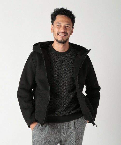 MEN'S BIGI / メンズビギ スウェット | テックレザームートンパーカー | 詳細22