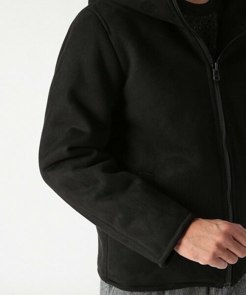 MEN'S BIGI / メンズビギ スウェット | テックレザームートンパーカー | 詳細27