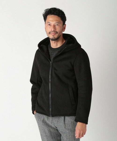 MEN'S BIGI / メンズビギ スウェット | テックレザームートンパーカー | 詳細20