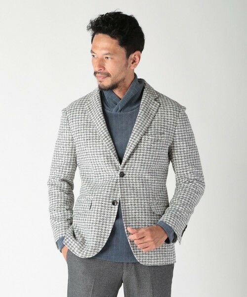 MEN'S BIGI / メンズビギ テーラードジャケット | 【RANIFICIO ROMA/ラニフィーチョローマ】ウールチェックジャージジャケット | 詳細1