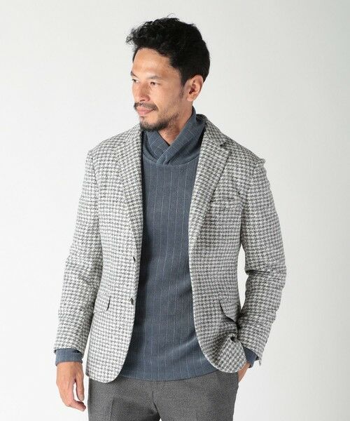 MEN'S BIGI / メンズビギ テーラードジャケット | 【RANIFICIO ROMA/ラニフィーチョローマ】ウールチェックジャージジャケット | 詳細4