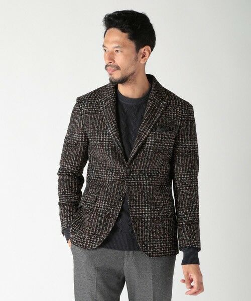 MEN'S BIGI / メンズビギ テーラードジャケット | 【RANIFICIO ROMA/ラニフィーチョローマ】ウールチェックジャージジャケット | 詳細14