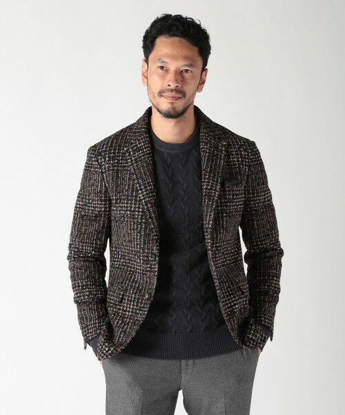 MEN'S BIGI / メンズビギ テーラードジャケット | 【RANIFICIO ROMA/ラニフィーチョローマ】ウールチェックジャージジャケット | 詳細15