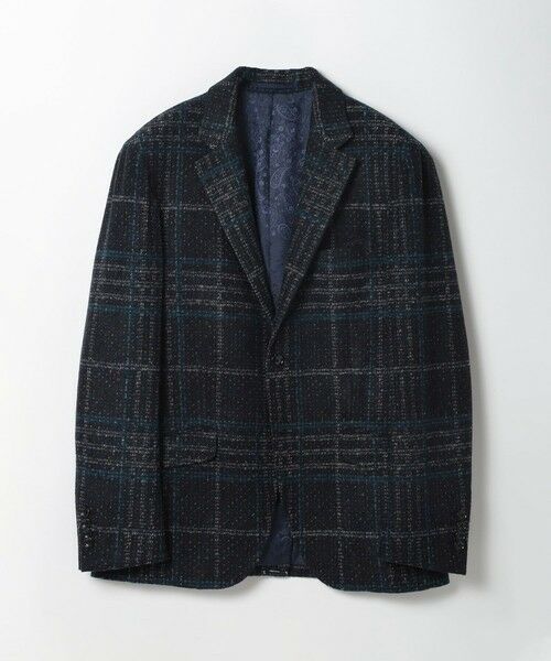 MEN'S BIGI / メンズビギ テーラードジャケット | 【RANIFICIO ROMA/ラニフィーチョローマ】ウールチェックジャージジャケット（ネイビー）