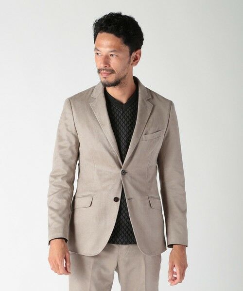 MEN'S BIGI / メンズビギ テーラードジャケット | コマスエードストレッチジャケット（セットアップ対応） | 詳細1