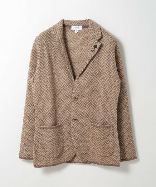 MEN'S BIGI / メンズビギ テーラードジャケット | 【LARDINI/ラルディーニ】アルパカウールヘリンボーンジャージジャケット（ブラウン）