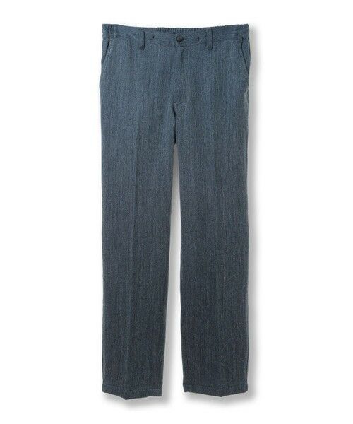 MEN'S BIGI / メンズビギ スラックス・ドレスパンツ | デニム調ツイードストレッチパンツ（ブルー）