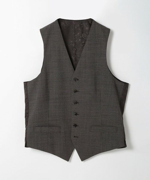 MEN'S BIGI / メンズビギ ベスト | ウールメランジ千鳥格子ベスト＜セットアップ＞（ブラウン）