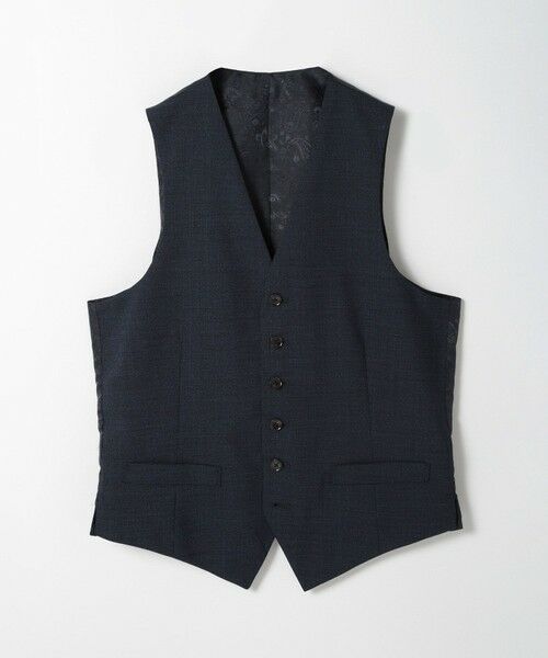 MEN'S BIGI / メンズビギ ベスト | ウールメランジ千鳥格子ベスト＜セットアップ＞（ネイビー）