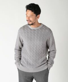 MEN'S BIGI / メンズビギ ニット・セーター | 5G スノー加工ケーブルクルーニット