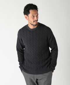 MEN'S BIGI / メンズビギ ニット・セーター | 5G スノー加工ケーブルクルーニット