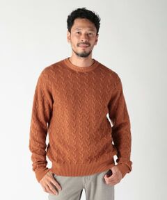 MEN'S BIGI / メンズビギ ニット・セーター | 5G スノー加工ケーブルクルーニット
