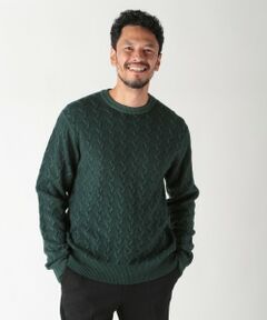 MEN'S BIGI / メンズビギ ニット・セーター | 5G スノー加工ケーブルクルーニット