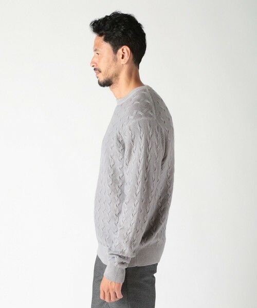 MEN'S BIGI / メンズビギ ニット・セーター | 5G スノー加工ケーブルクルーニット | 詳細2