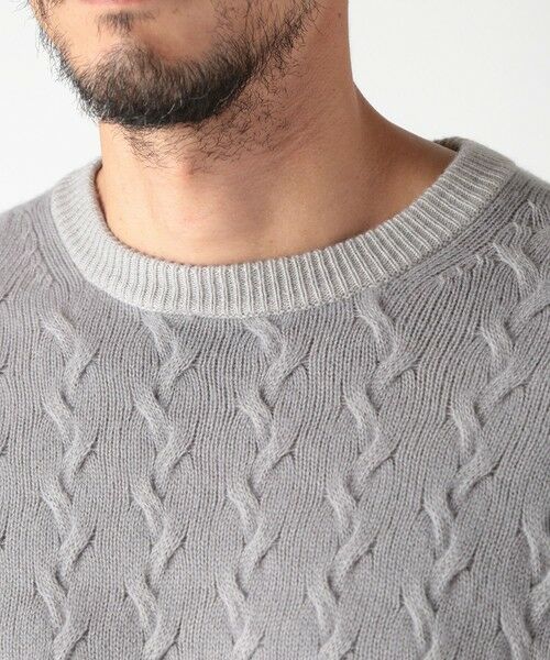 MEN'S BIGI / メンズビギ ニット・セーター | 5G スノー加工ケーブルクルーニット | 詳細4