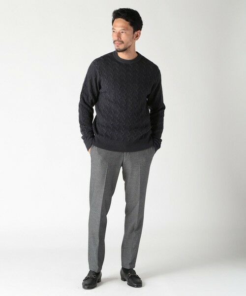 MEN'S BIGI / メンズビギ ニット・セーター | 5G スノー加工ケーブルクルーニット | 詳細12