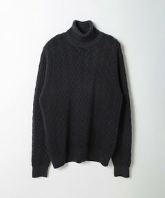 MEN'S BIGI / メンズビギ ニット・セーター | 5ゲージスノー加工ケーブルタートルネックセーター