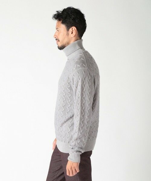 MEN'S BIGI / メンズビギ ニット・セーター | 5ゲージスノー加工ケーブルタートルネックセーター | 詳細2