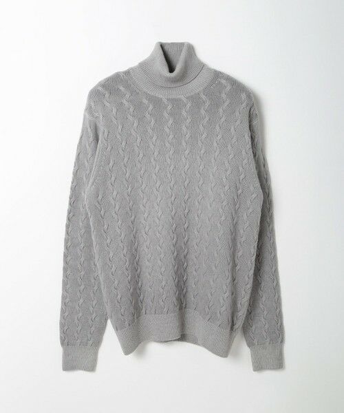 MEN'S BIGI / メンズビギ ニット・セーター | 5ゲージスノー加工ケーブルタートルネックセーター（グレー）