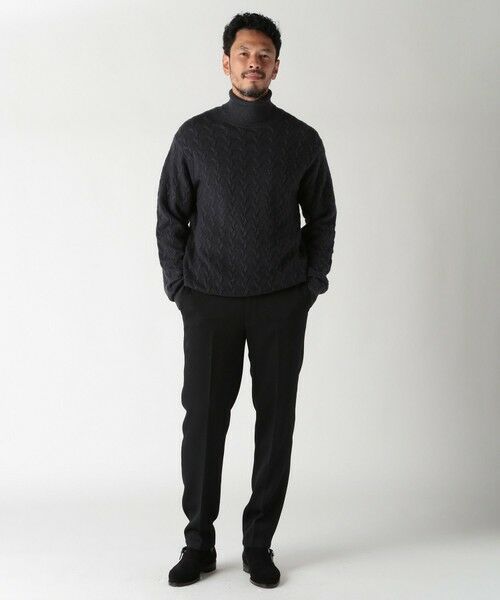 MEN'S BIGI / メンズビギ ニット・セーター | 5ゲージスノー加工ケーブルタートルネックセーター | 詳細12