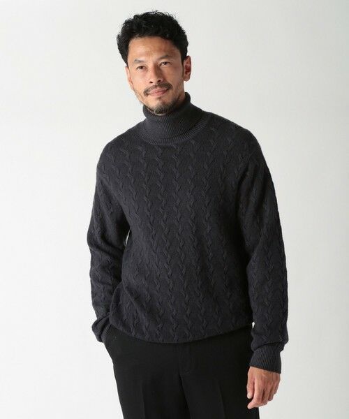 MEN'S BIGI / メンズビギ ニット・セーター | 5ゲージスノー加工ケーブルタートルネックセーター | 詳細10