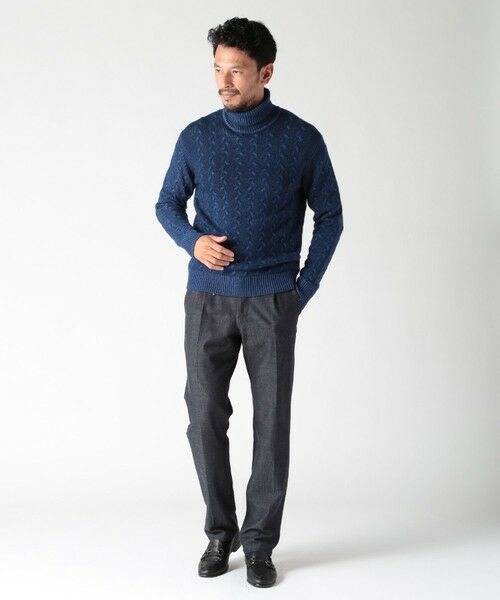 MEN'S BIGI / メンズビギ ニット・セーター | 5ゲージスノー加工ケーブルタートルネックセーター | 詳細15