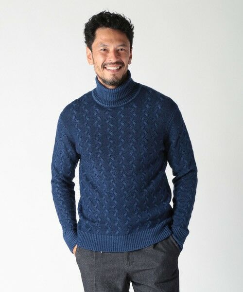 MEN'S BIGI / メンズビギ ニット・セーター | 5ゲージスノー加工ケーブルタートルネックセーター | 詳細13