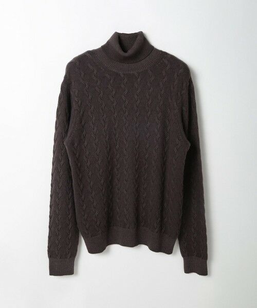 MEN'S BIGI / メンズビギ ニット・セーター | 5ゲージスノー加工ケーブルタートルネックセーター（ボルドー）