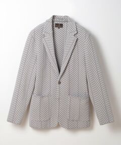 MEN'S BIGI / メンズビギ テーラードジャケット | ヘリンボーンニットジャケット