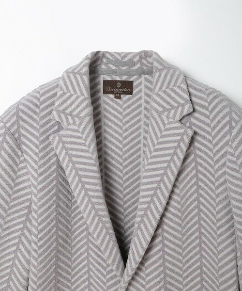 MEN'S BIGI / メンズビギ テーラードジャケット | ヘリンボーンニットジャケット | 詳細3