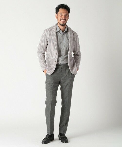 MEN'S BIGI / メンズビギ テーラードジャケット | ヘリンボーンニットジャケット | 詳細2