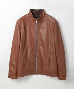 MEN'S BIGI / メンズビギ レザーブルゾン・ジャケット | スタンドカラーシングルライダース レザージャケット