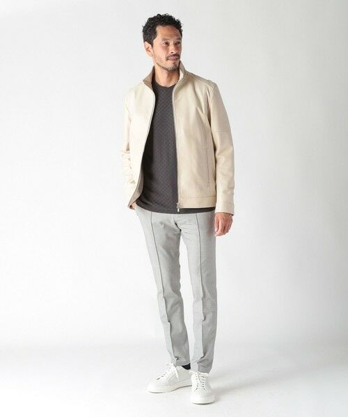 MEN'S BIGI / メンズビギ レザーブルゾン・ジャケット | スタンドカラーシングルライダース レザージャケット | 詳細5