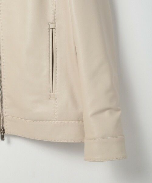 MEN'S BIGI / メンズビギ レザーブルゾン・ジャケット | スタンドカラーシングルライダース レザージャケット | 詳細8