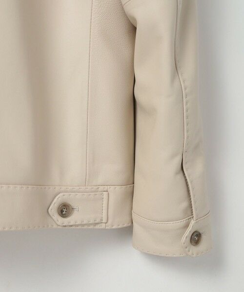 MEN'S BIGI / メンズビギ レザーブルゾン・ジャケット | スタンドカラーシングルライダース レザージャケット | 詳細10