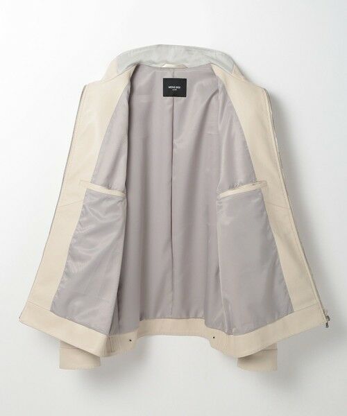 MEN'S BIGI / メンズビギ レザーブルゾン・ジャケット | スタンドカラーシングルライダース レザージャケット | 詳細11