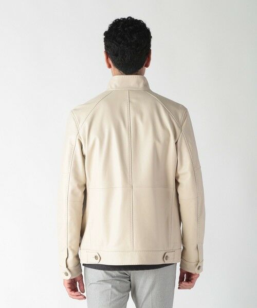 MEN'S BIGI / メンズビギ レザーブルゾン・ジャケット | スタンドカラーシングルライダース レザージャケット | 詳細3