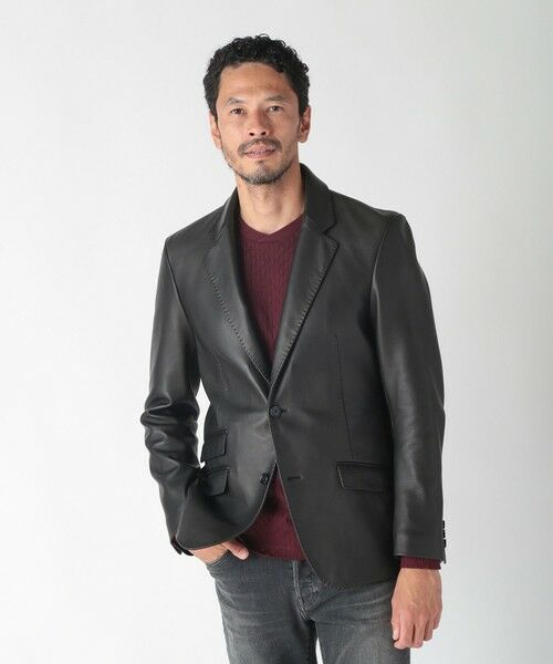 MEN'S BIGI / メンズビギ テーラードジャケット | シープレザーテーラードジャケット | 詳細1