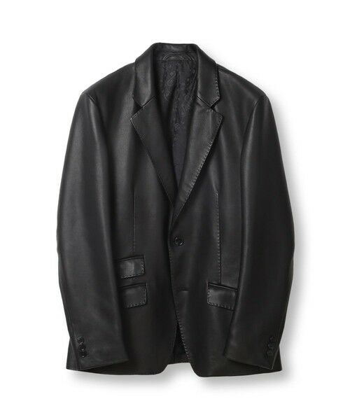 MEN'S BIGI / メンズビギ テーラードジャケット | シープレザーテーラードジャケット（ブラック）