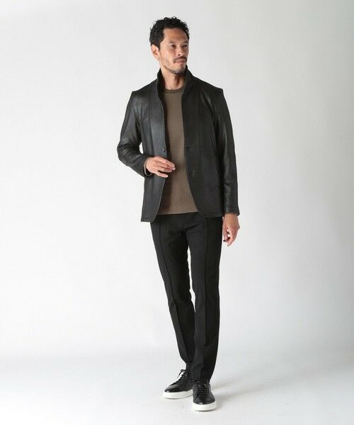 MEN'S BIGI / メンズビギ その他アウター | レザー調ダンボールジャージスタンドカラージャケット | 詳細3